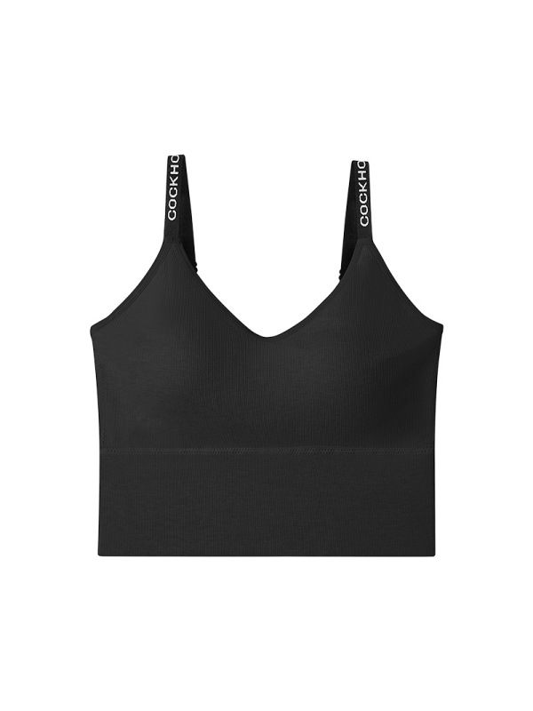 Ceba新款桑蚕丝内衣女士无钢圈运动文胸一体式带胸垫吊带打底美背胸罩