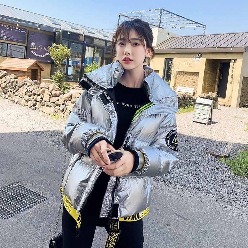 憨厚皇后亮面羽绒服时尚新款女士秋冬外套宽松休闲