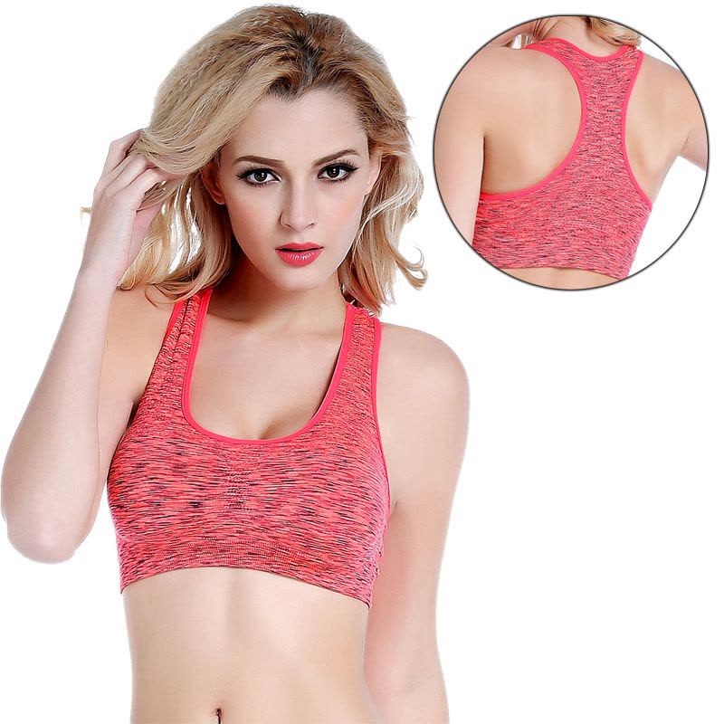 秋冬防震段染背心式运动内衣女 无钢圈健身训练瑜伽跑步睡眠文胸图片
