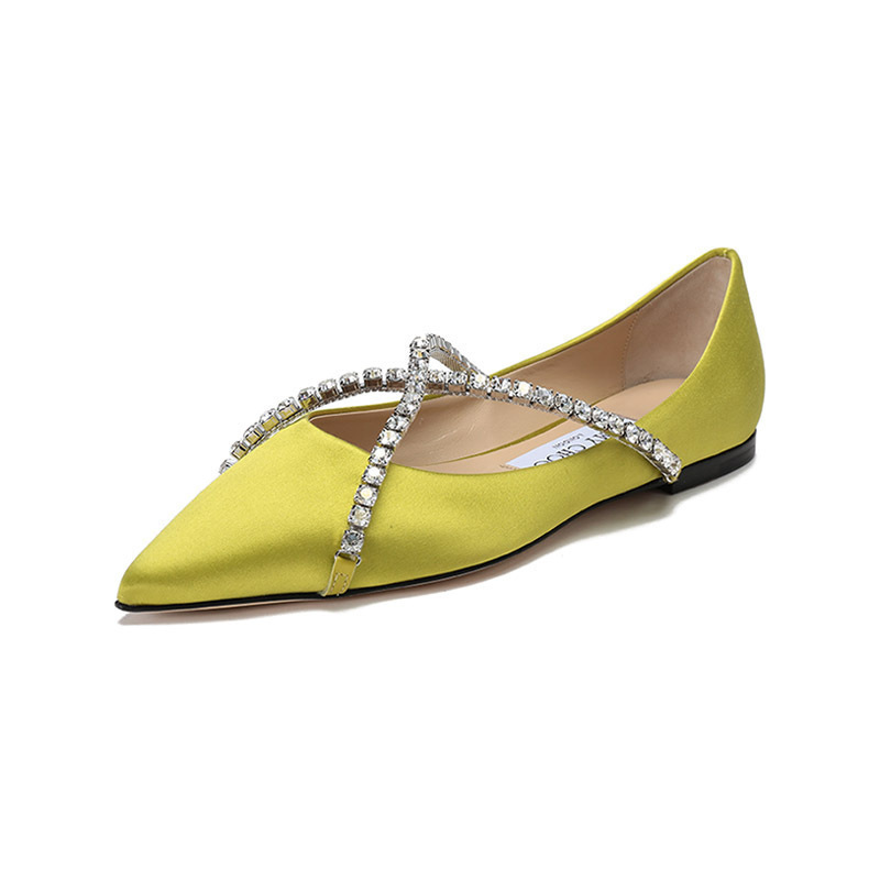 周仰杰 JIMMY CHOO 女士织物尖头单鞋平底鞋 GENEVI FLAT BGH 221