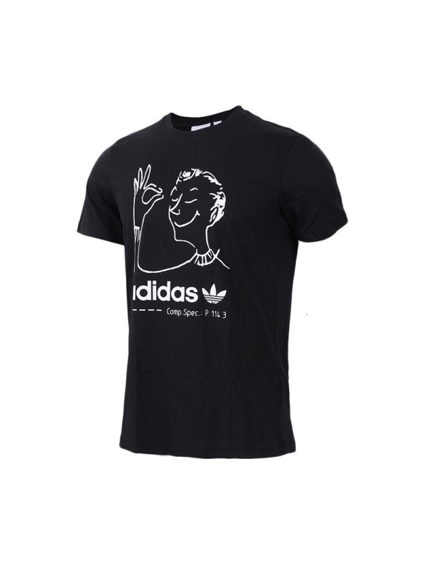 ADIDAS阿迪达斯三叶男子运动休闲透气短袖T恤-CZ1764