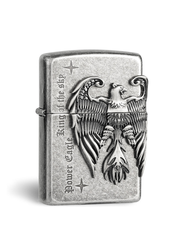 原装防风zippo打火机正品 黑冰古银权力之鹰美国原装限量版zippo 男士