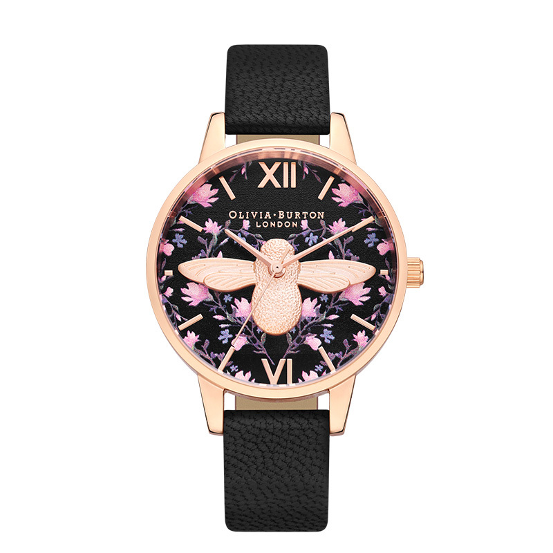 OLIVIABURTON 女士手表英国小众女表小蜜蜂樱花清新石英表 女 34mmOB16AM165
