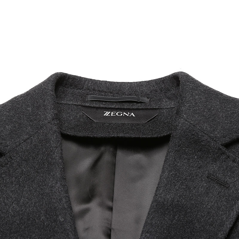 杰尼亚 Z ZEGNA 男士羊毛中长款大衣外套297731 4GJ3G0