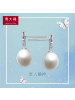 周大福蝴蝶结925银珍珠耳钉耳环AQ32612