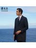 Youngor/雅戈尔男装商务休闲羊毛混纺 修身剪裁 优雅素色灰色大衣004DWY 灰底白条 180/100A