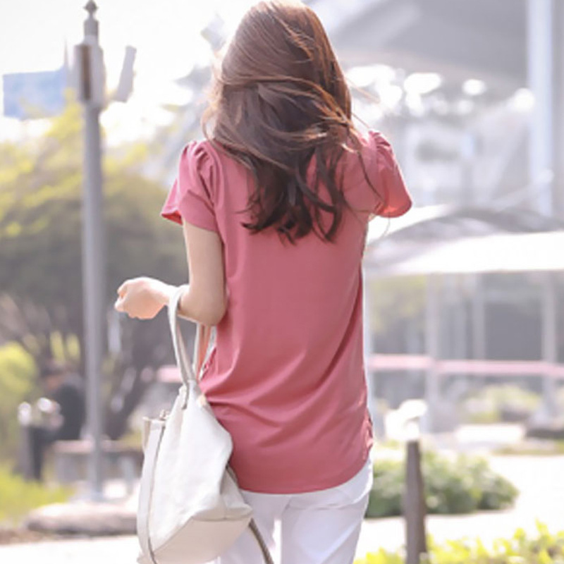 新款韩版纯色宽松大码上衣圆领短袖女T恤夏装胖MM打底衫