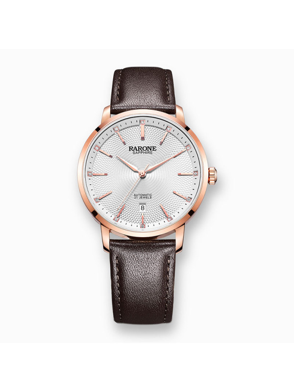 雷诺简约休闲男士机械手表个性时尚男款防水皮带腕表8670129