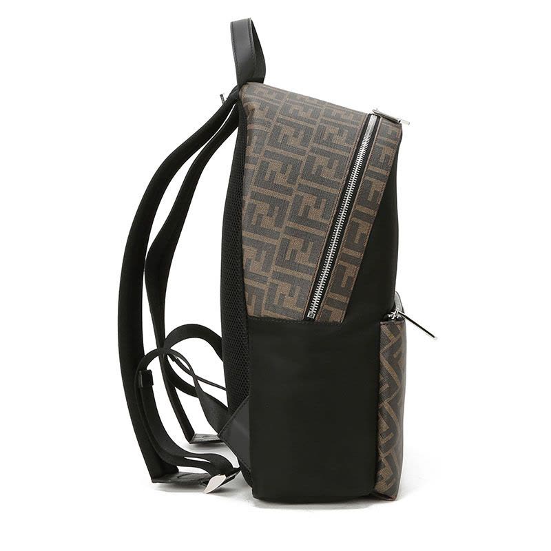 预售 芬迪 FENDI ZAINO 书包 男女同款 双肩包中号 FF标识老花款7VZ042银扣图片
