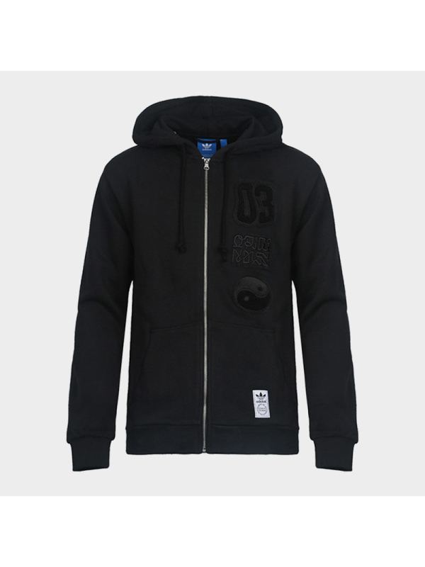 adidas阿迪达斯三叶男子连帽保暖太极针织运动夹克外套BS2632