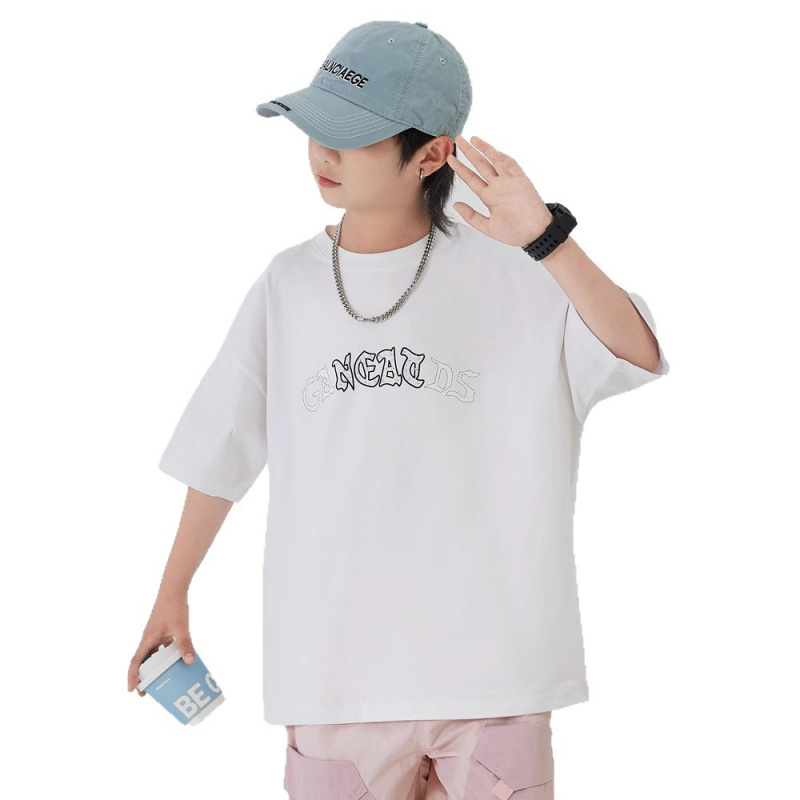 男童夏季短袖T恤2025新款男孩宽松潮牌帅气t大儿童装夏装纯棉上衣