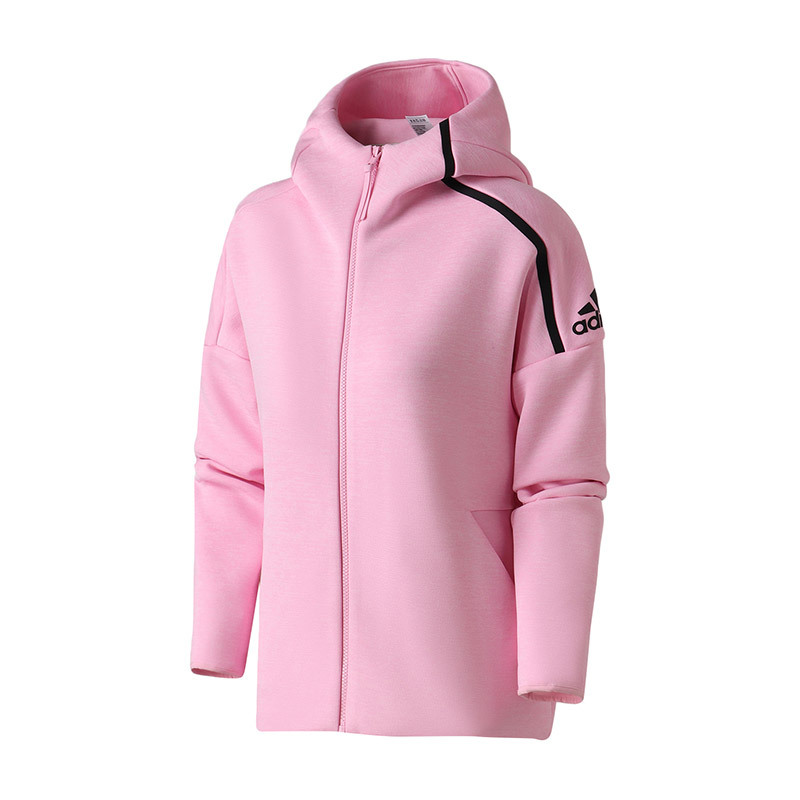 adidas女服夹克外套ZNE连帽休闲运动服DT9397 L DT9397粉色