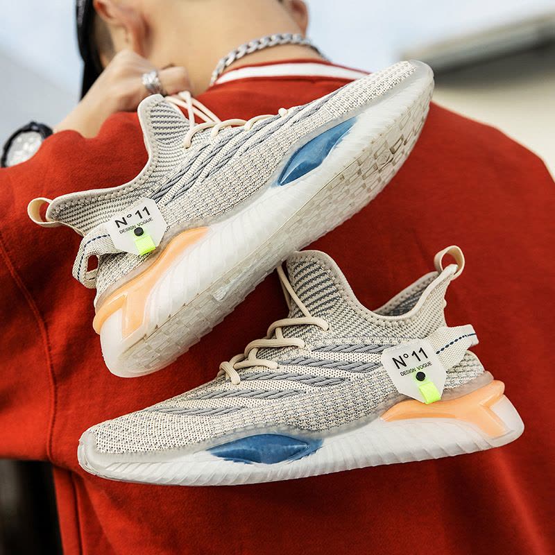 Ceba2022春季新款飞织椰子鞋透明底休闲运动鞋网面透气跑步鞋潮男鞋图片