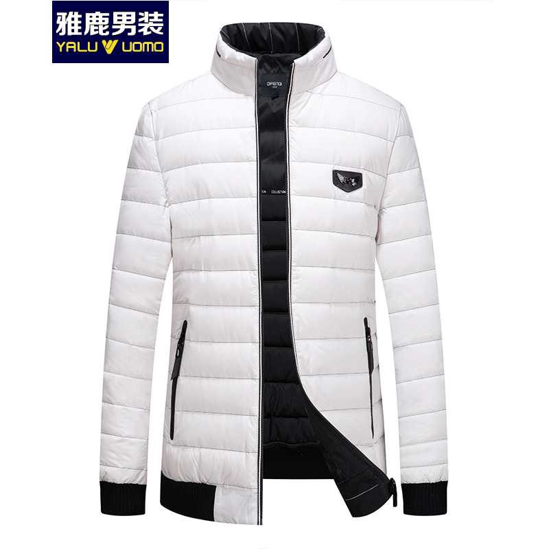 雅鹿男装冬季新款短款修身立领保暖休闲时尚羽绒外套Y0316853