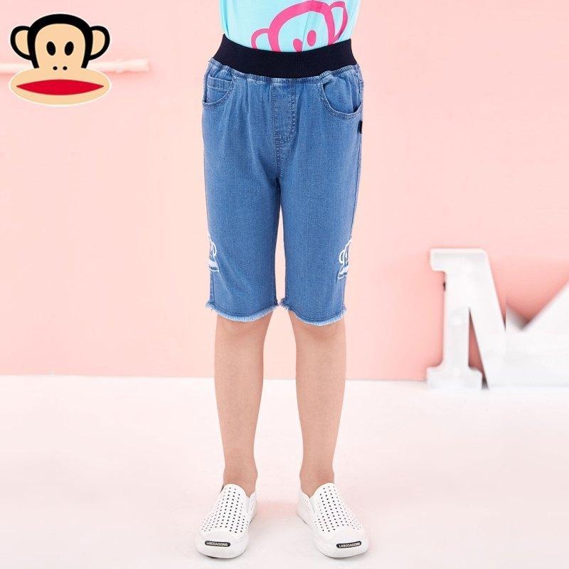 大嘴猴儿童牛仔短裤夏装新款女童裤子男中裤休闲五分裤韩版潮棉