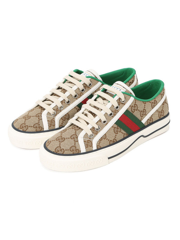 预售 古驰GUCCI Tennis 1977 帆布鞋 经典织带织物606110 女士帆布鞋