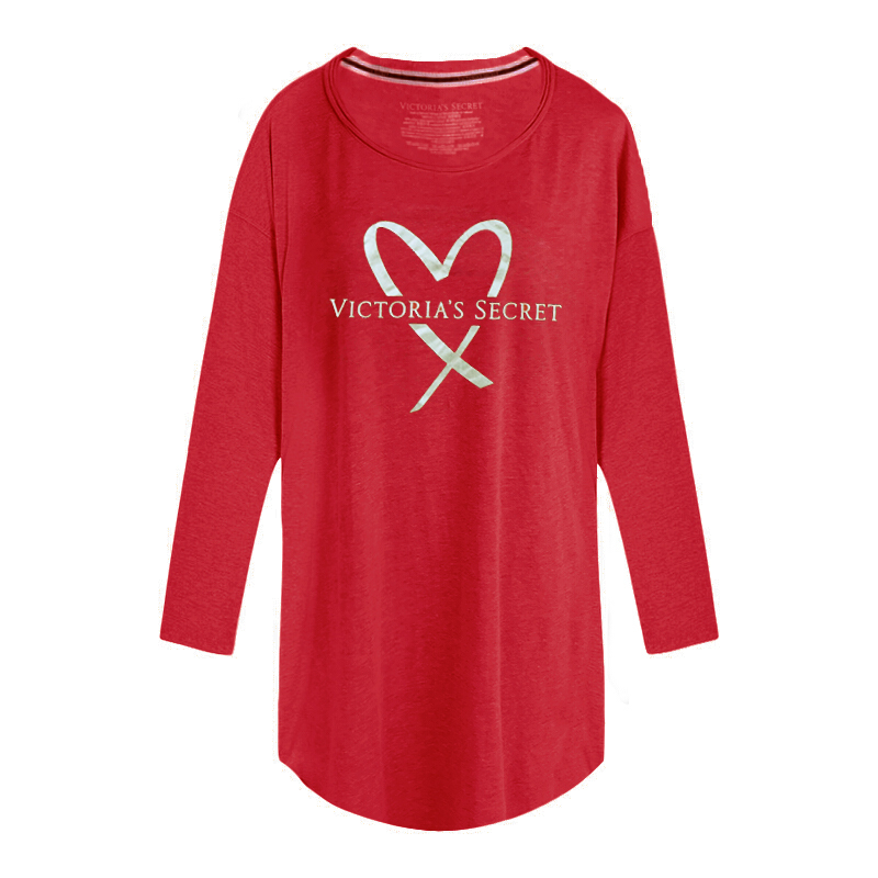 VICTORIA’S SECRET/维多利亚的秘密女士简约舒适长袖睡裙