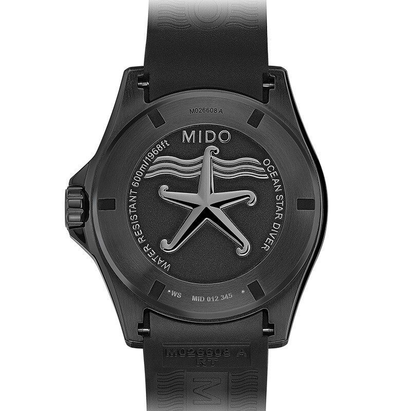 美度(MIDO)瑞士手表 领航者系列自动机械黑盘橡胶带男士潜水表M026.608.37.051.00