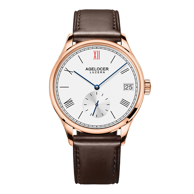 艾戈勒agelocer瑞士品牌男表文艺范轻薄时尚潮流全自动机械表男士防水