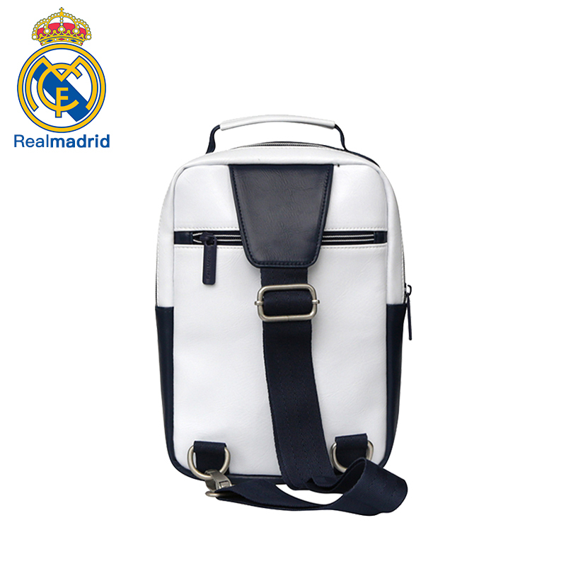 皇家马德里Realmadrid官方正品时尚男女士多功能大容量手提运动户外登山休闲健身训练商旅行电脑单肩小挎书包背包白色