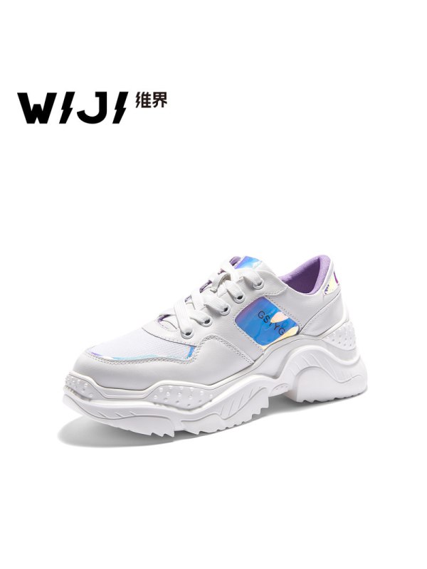 WIJI2018秋季新款女鞋休闲运动鞋网面舒适跑步鞋ins旅行鞋小白鞋