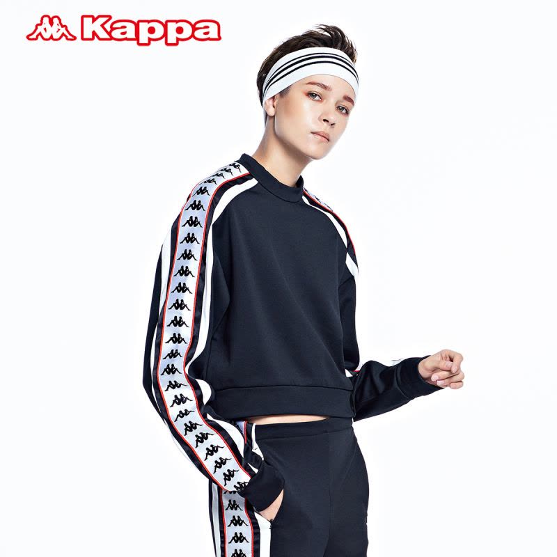 KAPPA/卡帕女子运动服秋款休闲圆领串标针织卫衣|K0762WT30图片