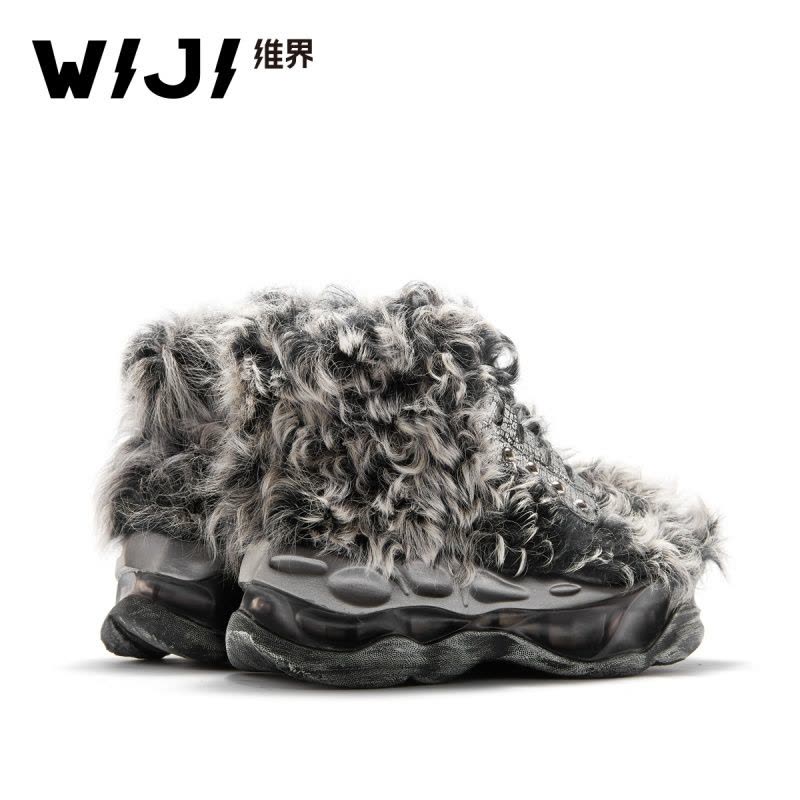 WIJI冬季新款时尚加绒保暖雪地靴休闲个性青春潮流舒适魅力女鞋女图片