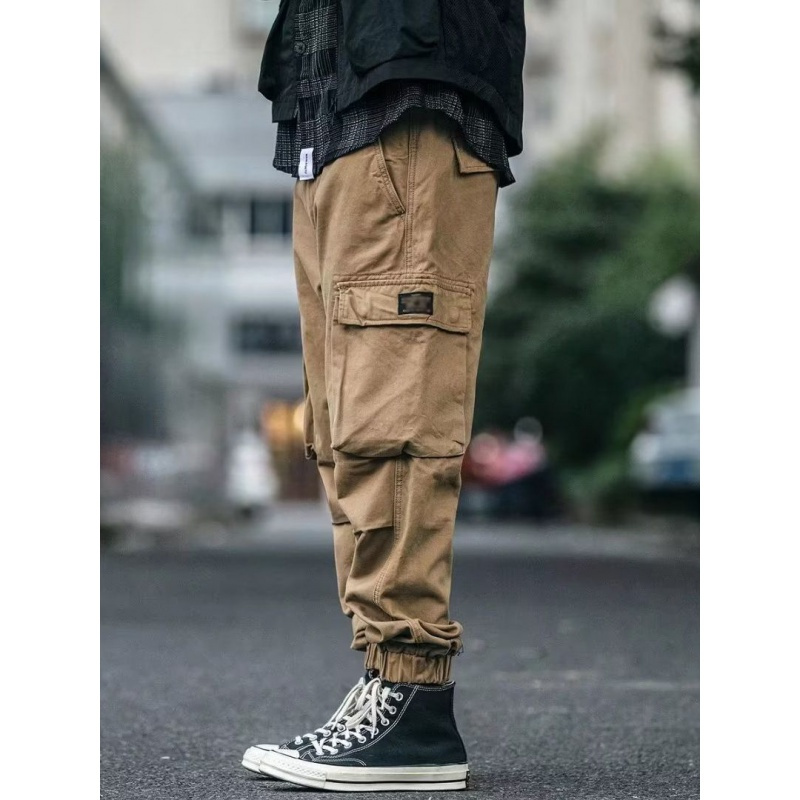 休闲工装裤男士束脚日系复古宽松多口袋机能风衫少潮长裤