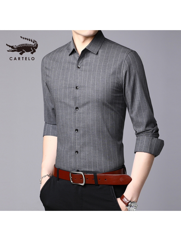 卡帝乐鳄鱼(cartelo)男士衬衫 卡帝乐鳄鱼(cartelo)衬衫男长袖秋季