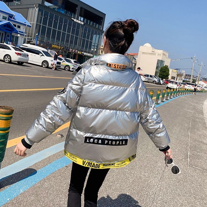 憨厚皇后亮面羽绒服时尚新款女士秋冬外套宽松休闲