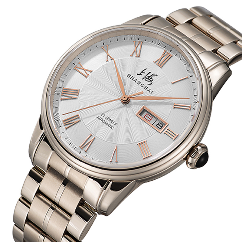 上海牌手表正品男表全自动机械表休闲情侣款男士女士腕表国产钢带防水