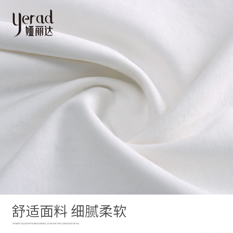 娅丽达女装2019夏季新款纯棉白色短袖T恤女宽松圆领韩版打底衫I6037