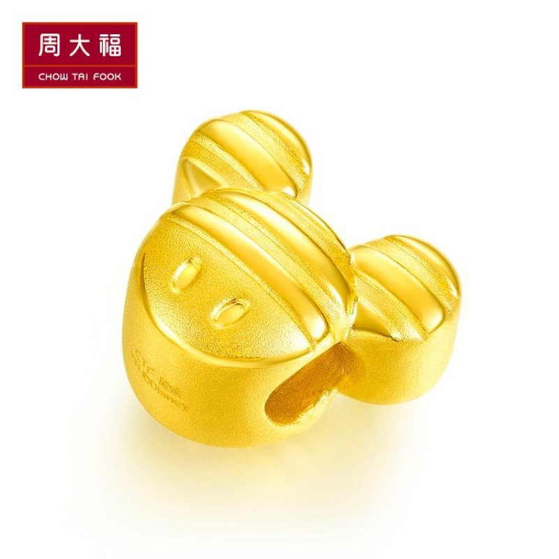 周大福迪士尼经典系列米奇转运珠黄金足金吊坠R19697