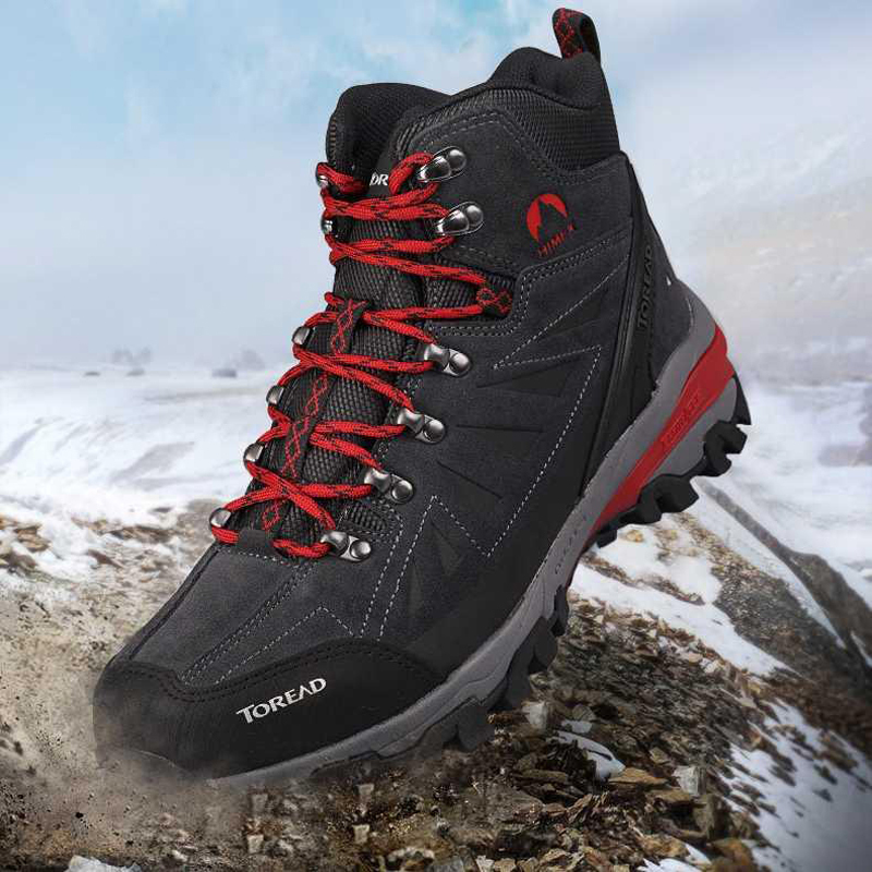 探路者（TOREAD）户外运动高帮登山鞋防水男冬季加绒防滑徒步鞋TFBH91068-91058