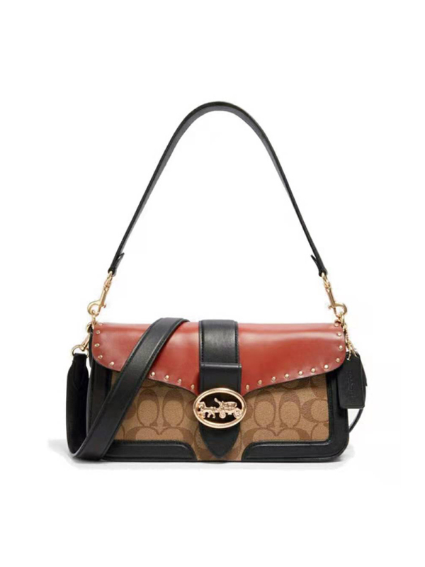 COACH JADE 通勤肩背包 马车标 织物拼皮 F5605