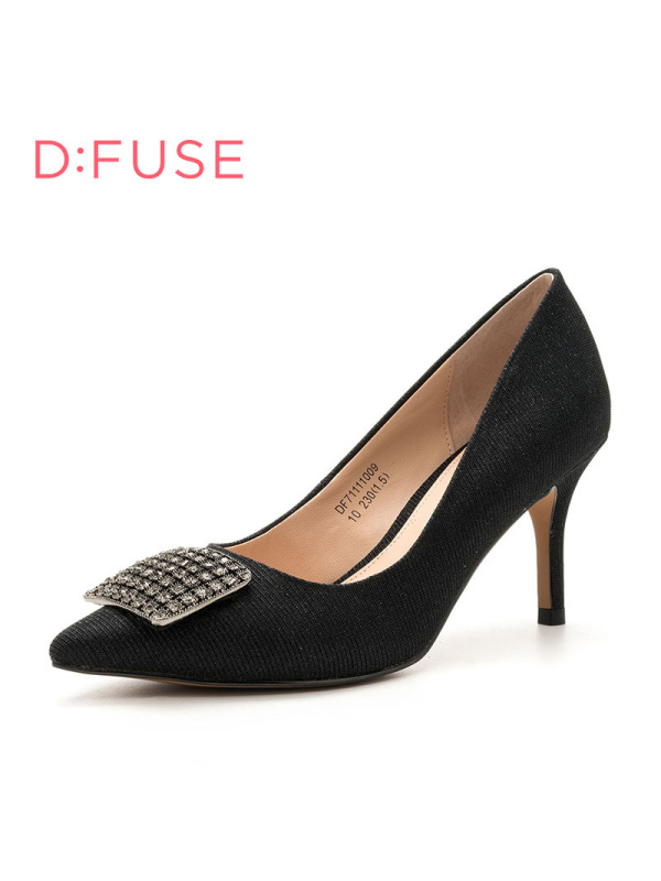 ST&SAT/星期六旗下闪光布尖头高跟细跟扣饰女单鞋DF71111009