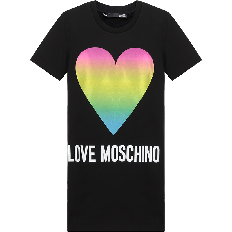 LOVE MOSCHINO 女士棉质圆领短袖卫衣裙连衣裙W5A02 20 M4266