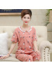 可外穿睡衣女夏季棉质短袖七分裤中老年妈妈宽松加大码家居服套装
