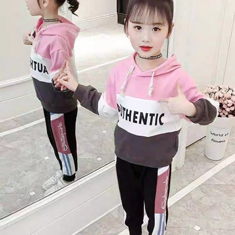 女童装春季新款儿童套装女春秋时尚运动女孩小学生中大童衣服