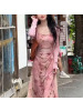 碎花吊带连衣裙女春秋季新款收腰显瘦设计感小个子外搭开衫两件套