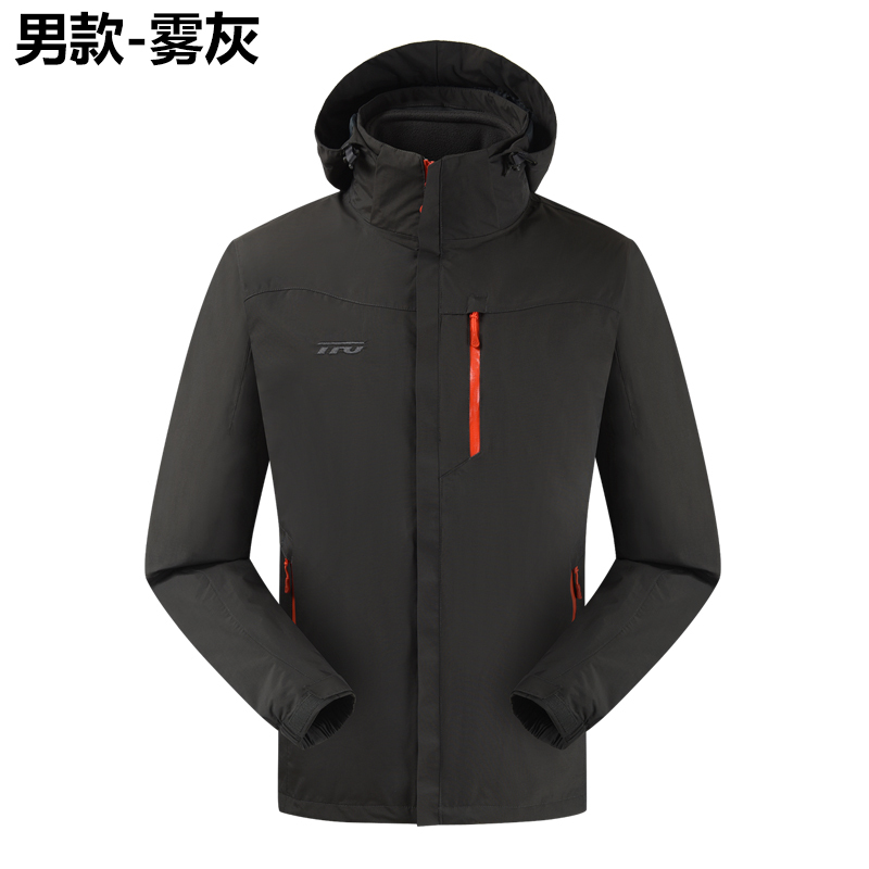 Thefirstoutdoor户外冲锋衣三合一男女款冲锋衣防水防风透气登山服 抓绒两件套