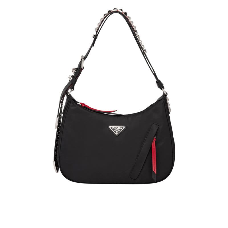 【预定】20春夏款PRADA Black Nylon Hobo手袋 30*18*6.5CM图片