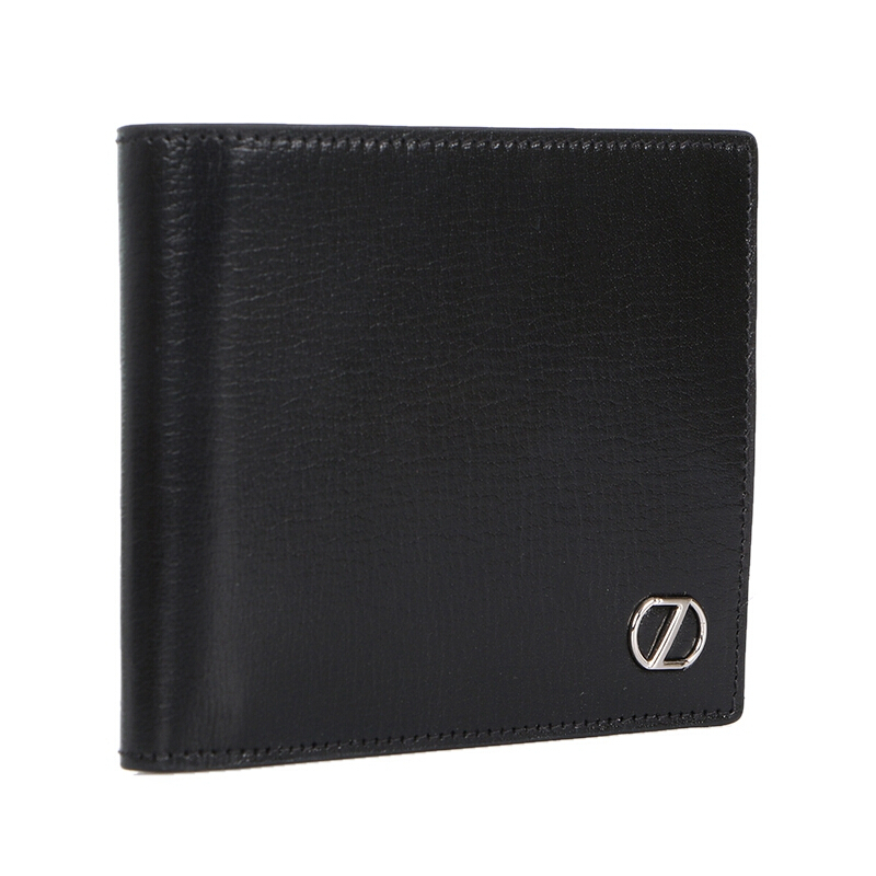 Z ZEGNA 杰尼亚 男士黑色皮质短款钱包钱夹轻奢品 71 E1177Z PLM NER