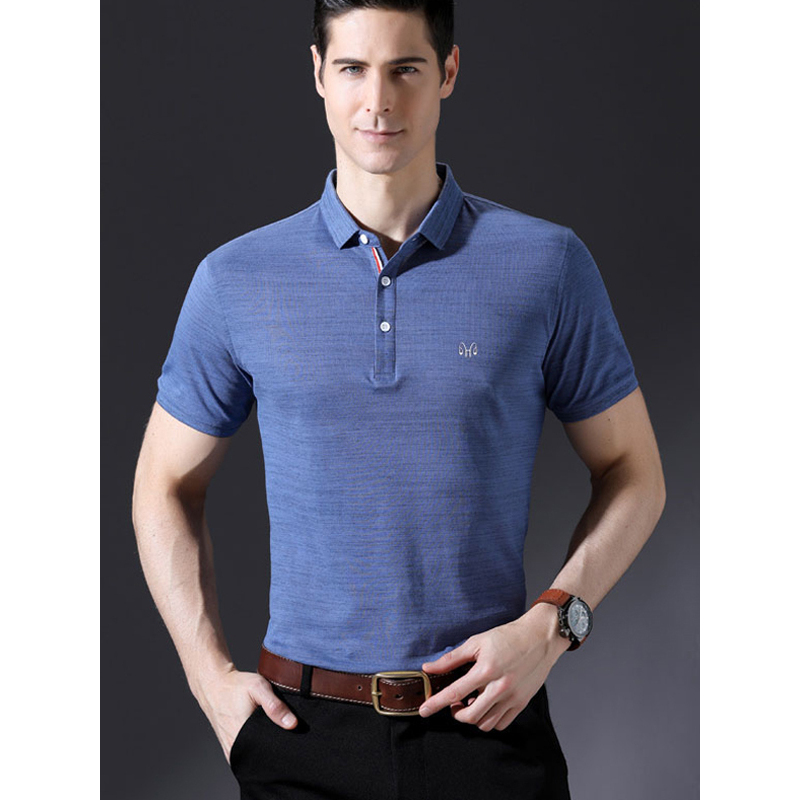 恒源祥男士短袖t恤夏装棉韩版翻领t恤潮流纯色polo衫