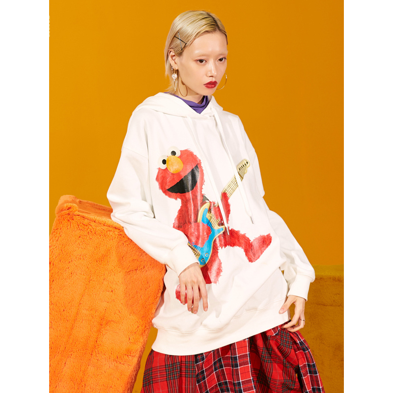 妖精的口袋y景甜同款早秋连帽卫衣女潮秋装欧货宽松上衣n