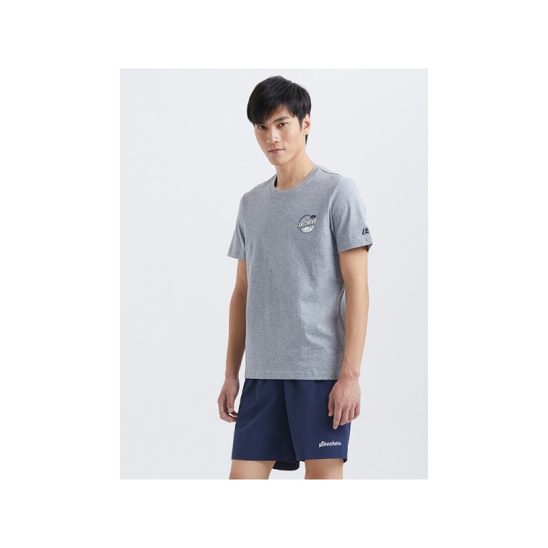 Skechers斯凯奇男子夏季夏日风情印花圆领短袖T恤SMLC219M024