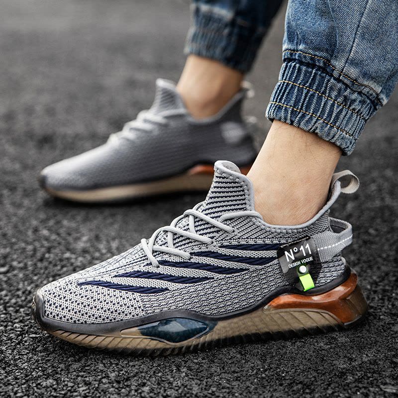 Ceba2022春季新款飞织椰子鞋透明底休闲运动鞋网面透气跑步鞋潮男鞋图片