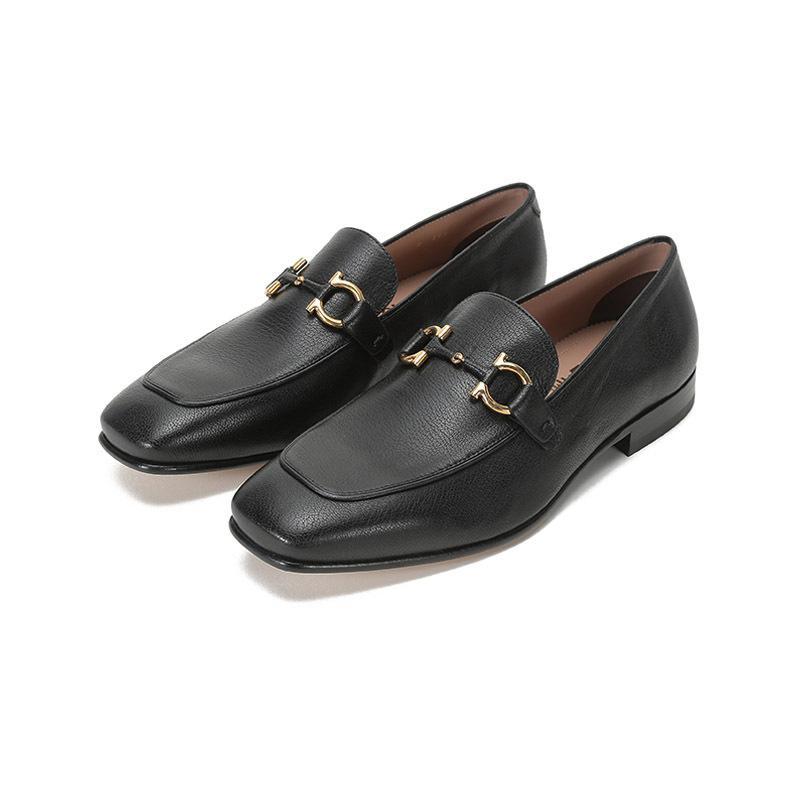 Salvatore Ferragamo 菲拉格慕 男士羊皮GANCINI饰扣莫卡辛鞋皮鞋0745419