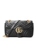 预售GUCCI 古驰 GG Marmont 皮拼链条包 单肩包 斜挎包 小号 双G饰扣绗缝皮
