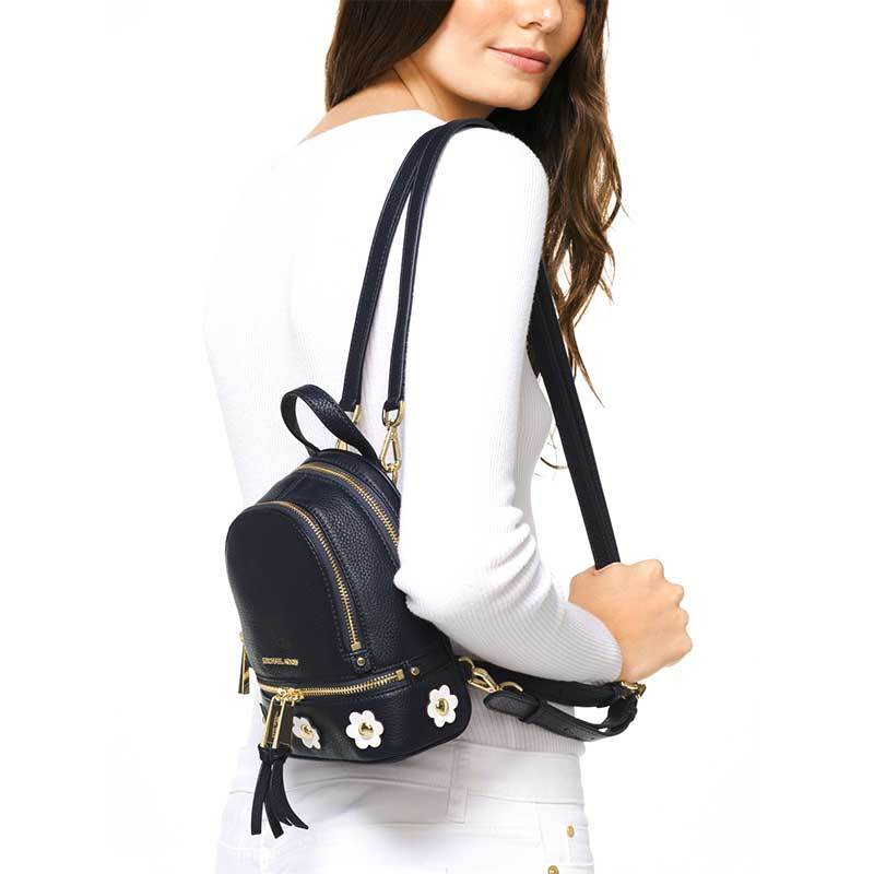 MICHAEL KORS 迈克·科尔斯双肩包 女软荔枝纹牛皮花草休闲拉链背包MINI 30S8GEZB0U